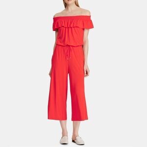 NWT Ralph Lauren Womens Matsuko Off-The-Shoulder Cropped Jumpsuit Red S
